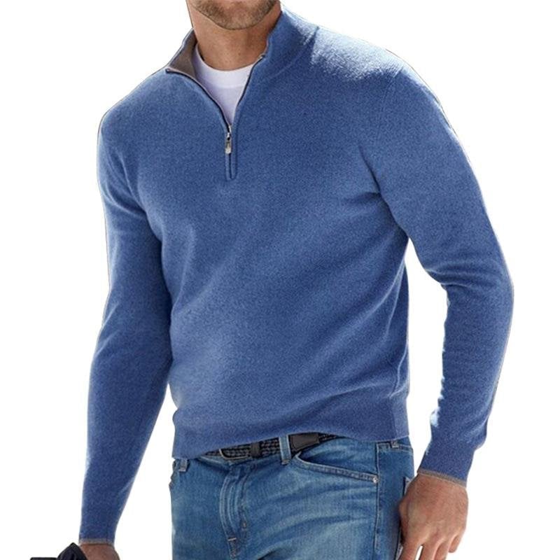Férfi Basic cipzáras pulóver